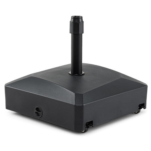 176 LBS Fillable Mobile Umbrella Base with 4 Wheels and 2 Locks-Black W2B