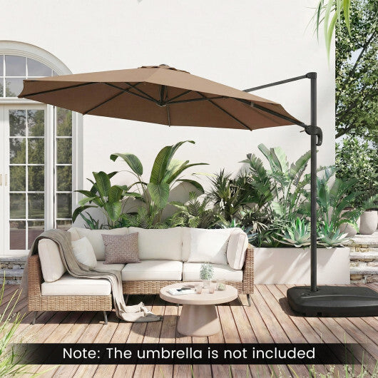225 LBS Cantilever Patio Umbrella Base with Wheels and Crossed Base W2B
