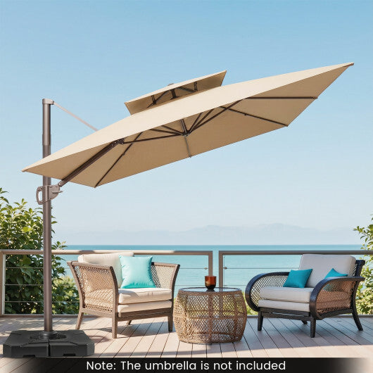 274 LBS Cantilever Patio Umbrella Base with Handles W2B