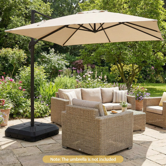 Cantilever Offset Umbrella Base with Wheels for Backyard Poolside W2B