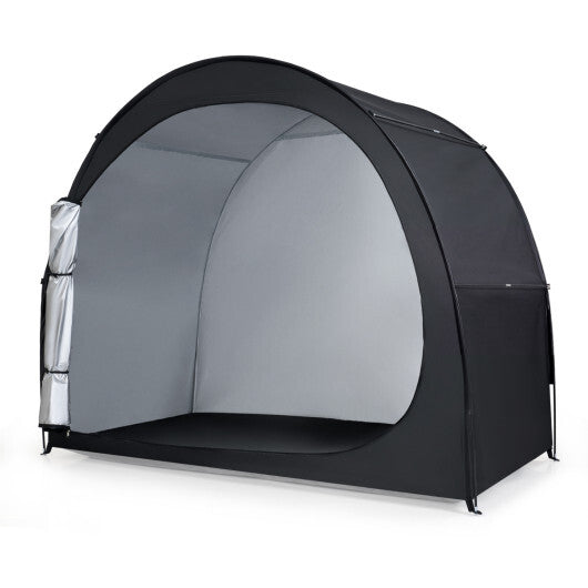 Bike Storage Tent Portable Bicycle Shed with Waterproof PU Coated Oxford Fabric-Black W2B