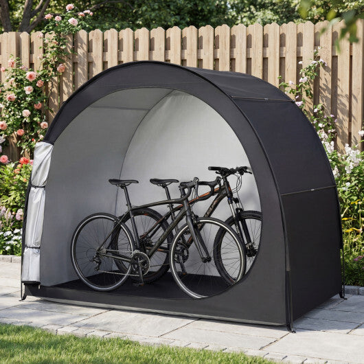Bike Storage Tent Portable Bicycle Shed with Waterproof PU Coated Oxford Fabric-Black W2B