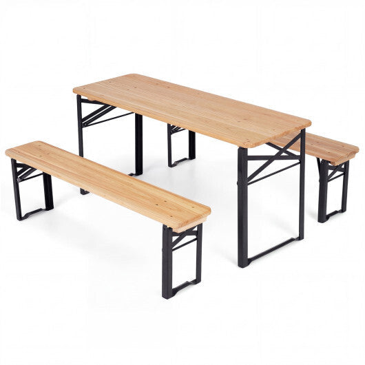 43.5 Inch Folding Kids Picnic Table & Bench Set No Assembly Wooden Toddler Table-Navy W2B
