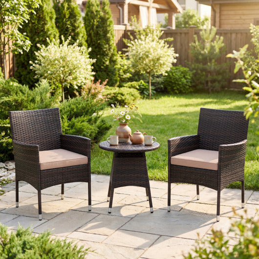3 Piece Patio Furniture Set Outside Bistro Set for Porch-Navy W2B