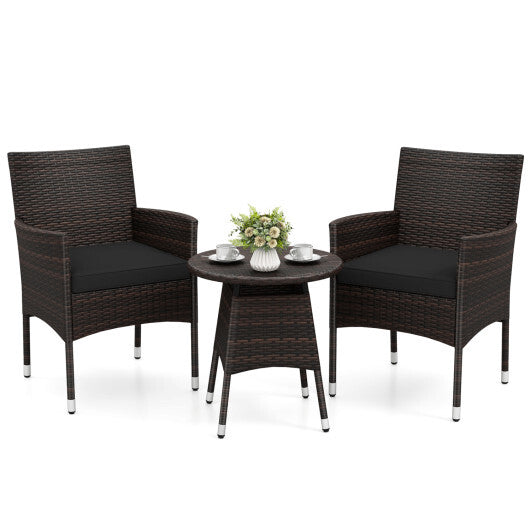 3 Piece Patio Furniture Set Outside Bistro Set for Porch-Navy W2B