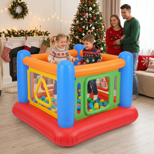 Blow Up Jumping House for Kids with Transparent Side Walls-Blue W2B