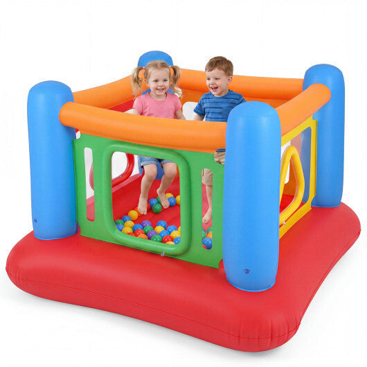 Blow Up Jumping House for Kids with Transparent Side Walls-Blue W2B