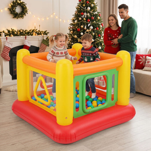 Blow Up Jumping House for Kids with Transparent Side Walls-Blue W2B