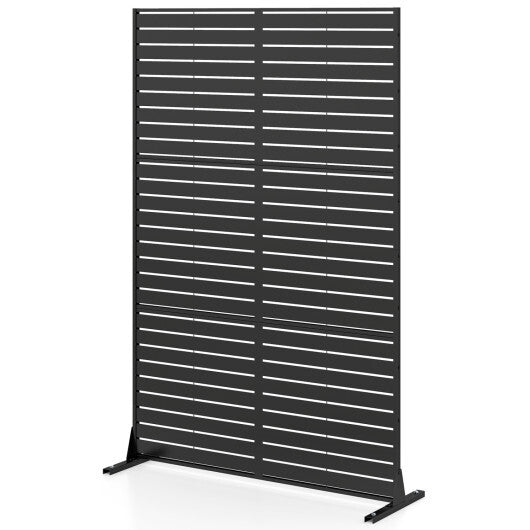 72"H x 48"W Outdoor Decorative Divider Screen with Stand and Expansion Bolts-Black W2B