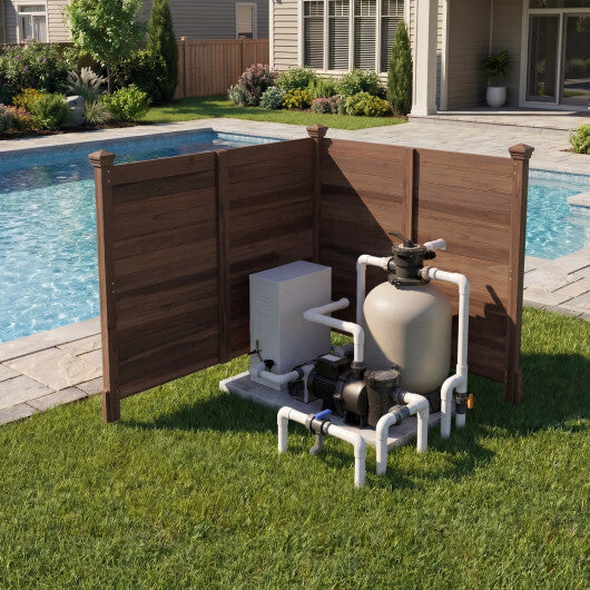 Outdoor Privacy Air Conditioner Fence for Outside and Backyard-Brown W2B
