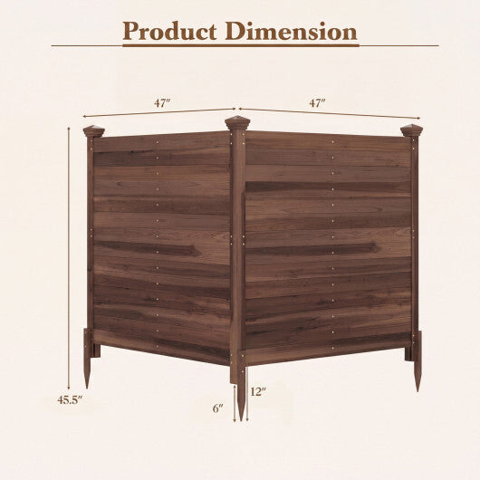Outdoor Privacy Air Conditioner Fence for Outside and Backyard-Brown W2B