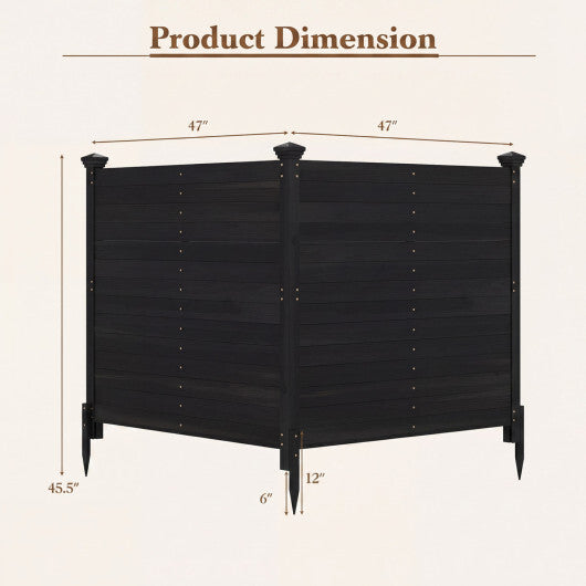 Outdoor Privacy Air Conditioner Fence for Outside and Backyard-Brown W2B