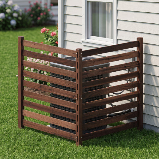 2-Panel Wooden Outdoor Privacy Fence with Ground Stakes-Black W2B