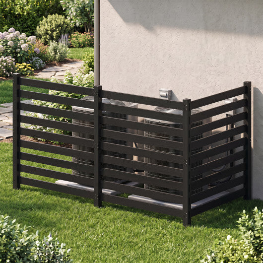 3-Panel Wooden Outdoor Privacy Fence with Ground Stakes-Brown W2B