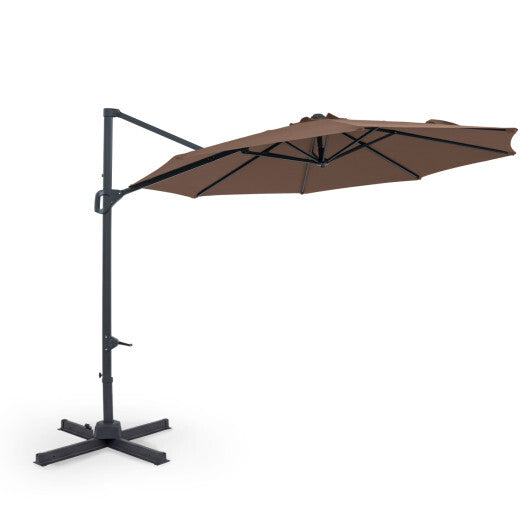 10 Feet Patio Cantilever Umbrella with Easy Tilt Adjustment-Wine W2B