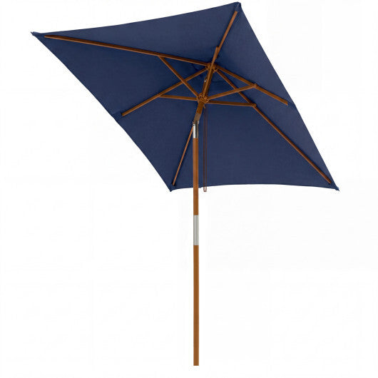 7 Feet Outdoor Rectangular Patio Umbrella with 3 Adjustable Heights-Beige W2B