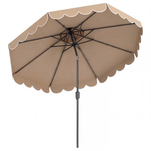 10 Feet Patio Umbrella with Push Button Tilt and Crank-Coffee W2B
