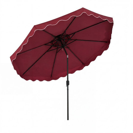 10 Feet Patio Umbrella with Push Button Tilt and Crank-Coffee W2B