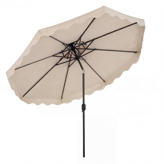 10 Feet Patio Umbrella with Push Button Tilt and Crank-Coffee W2B