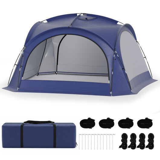 Beach Tent for 12-15 People Easy Setup Dome Canopy Tent with 4 Removable Zippered Sidewalls-Blue W2B