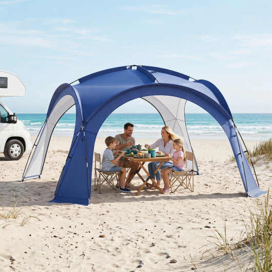 Beach Tent for 12-15 People Easy Setup Dome Canopy Tent with 4 Removable Zippered Sidewalls-Blue W2B
