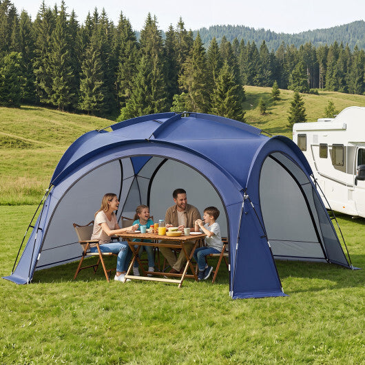 Beach Tent for 12-15 People Easy Setup Dome Canopy Tent with 4 Removable Zippered Sidewalls-Blue W2B