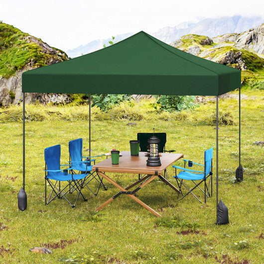 9.5 x 9.5 Feet Pop up Canopy Tent with Adjustable Heights-Green W2B
