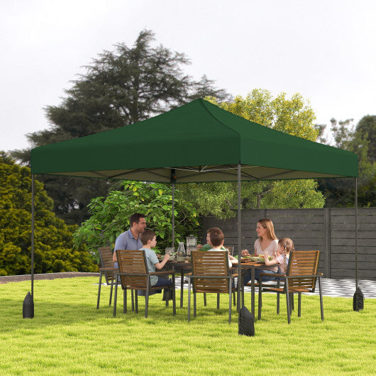 9.5 x 9.5 Feet Pop up Canopy Tent with Adjustable Heights-Green W2B