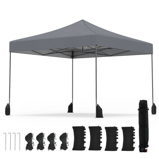 9.5 x 9.5 Feet Pop up Canopy Tent with Adjustable Heights-Green W2B