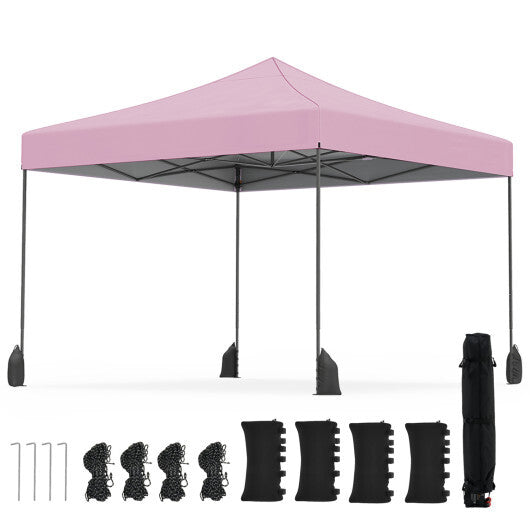 9.5 x 9.5 Feet Pop up Canopy Tent with Adjustable Heights-Green W2B