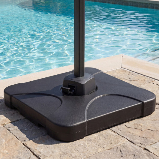 Cantilever Patio Umbrella Base 242 LBS Water and Sand Fillable Weighted Stand W2B
