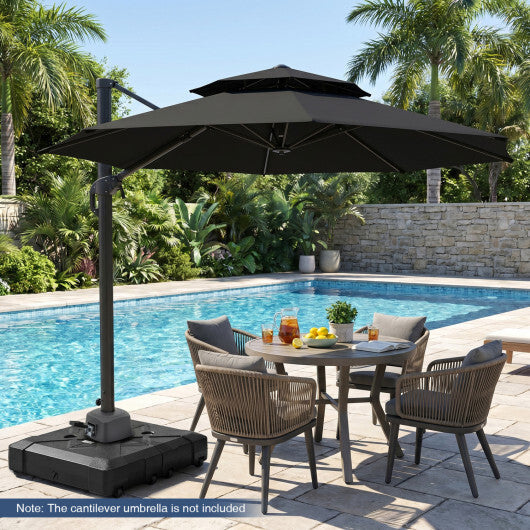 34" x 34" Cantilever Patio Umbrella Base with 4 Wheels W2B