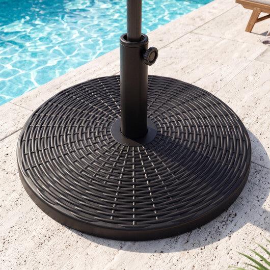 Concrete Patio Umbrella Base with Rattan Pattern for Lawn W2B