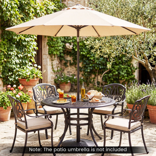 Concrete Patio Umbrella Base with Rattan Pattern for Lawn W2B