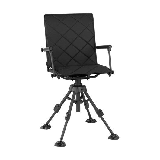 360 Silent Swivel Hunting Seat with 5-Level Adjustable-Black W2B