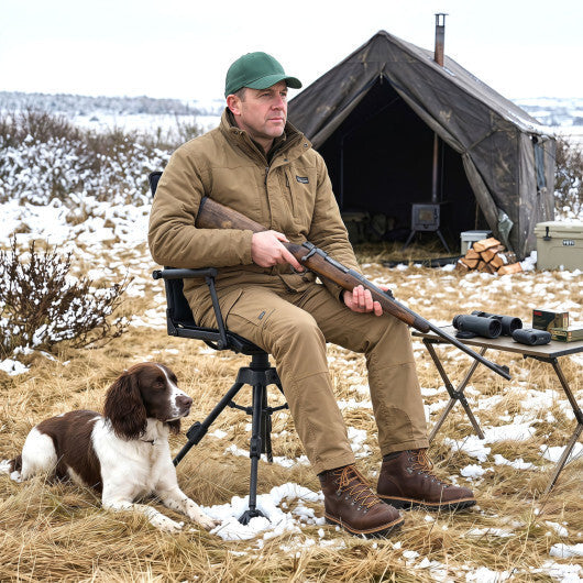 360 Silent Swivel Hunting Seat with 5-Level Adjustable-Black W2B