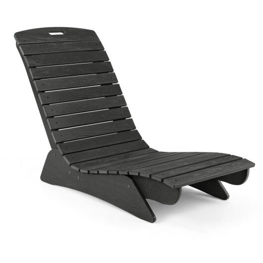 Fade-Resistant Outdoor Lounger with Contoured Shape for Deck Poolside-Brown W2B