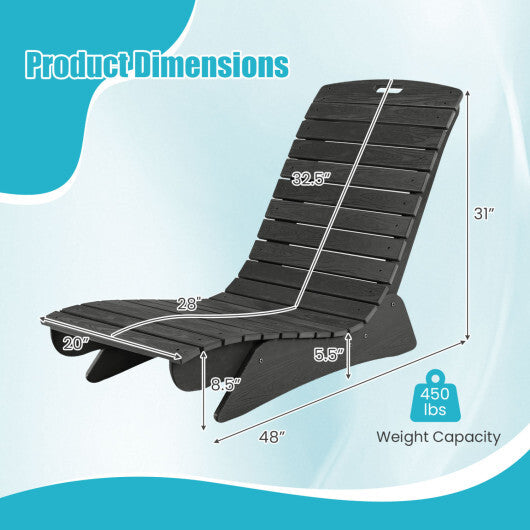 Fade-Resistant Outdoor Lounger with Contoured Shape for Deck Poolside-Brown W2B