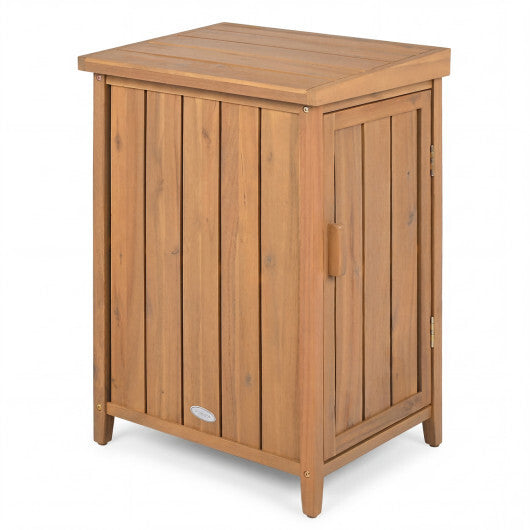 Wood Package Delivery Box with Openable Lid and Removable Shelf for Garden W2B