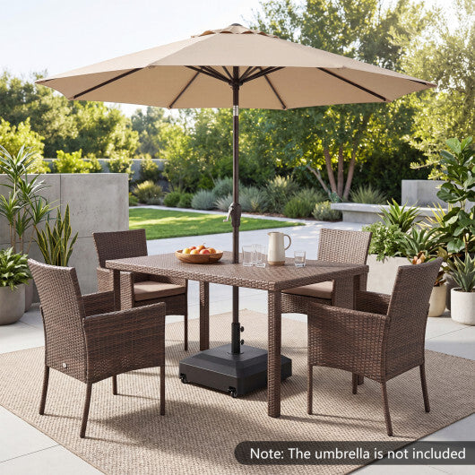 Outdoor Fillable Umbrella Base with Wheels Water Sand Weighted Umbrella Stand-Black W2B
