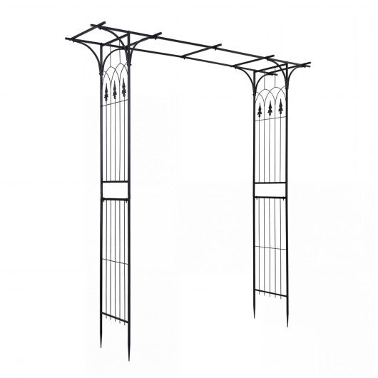 7 FT Garden Arch Arbor with Flat Top Design for Climbing Plants W2B