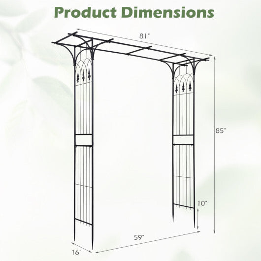 7 FT Garden Arch Arbor with Flat Top Design for Climbing Plants W2B