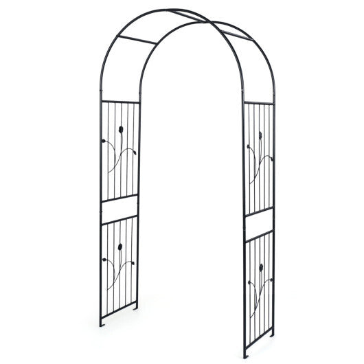 Garden Arch 87 Inches Tall Heavy Duty Metal Arbor Trellis Archway for Climbing Plants W2B