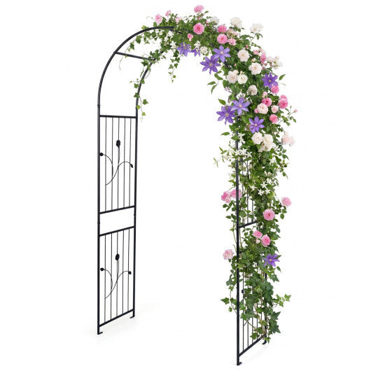 Garden Arch 87 Inches Tall Heavy Duty Metal Arbor Trellis Archway for Climbing Plants W2B