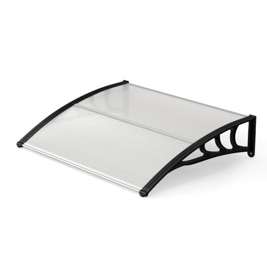 39 x 30 Inch Outdoor Front Door Window Awning Door Canopy Exterior-Black W2B