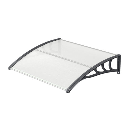 39 x 30 Inch Outdoor Front Door Window Awning Door Canopy Exterior-Black W2B