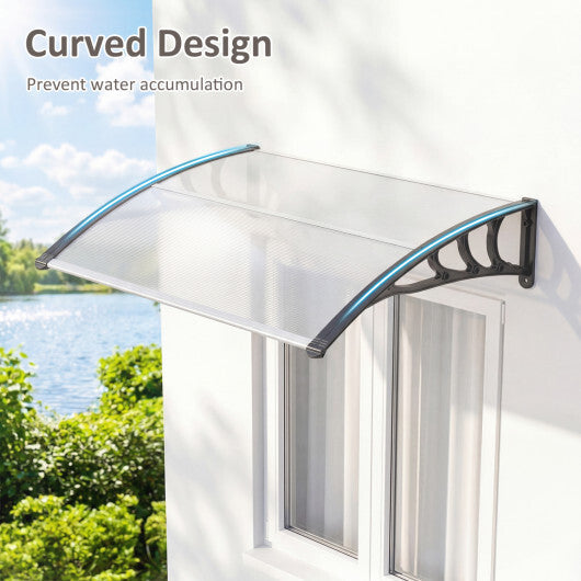 39 x 30 Inch Outdoor Front Door Window Awning Door Canopy Exterior-Black W2B
