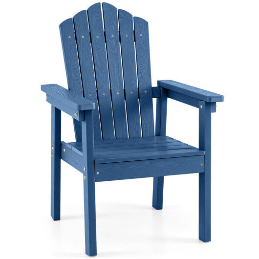 Outdoor Adirondack Chair with High Backrest and Wide Armrests for Deck Poolside-Brown W2B