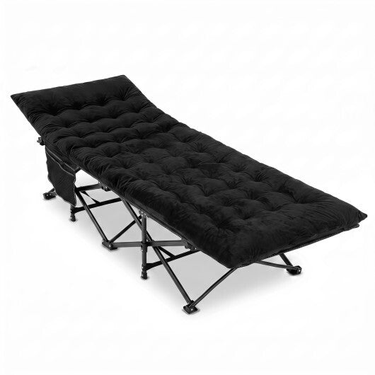 Camping Cot for Adults with Soft Padded Mat and Carrying Bag-Navy W2B