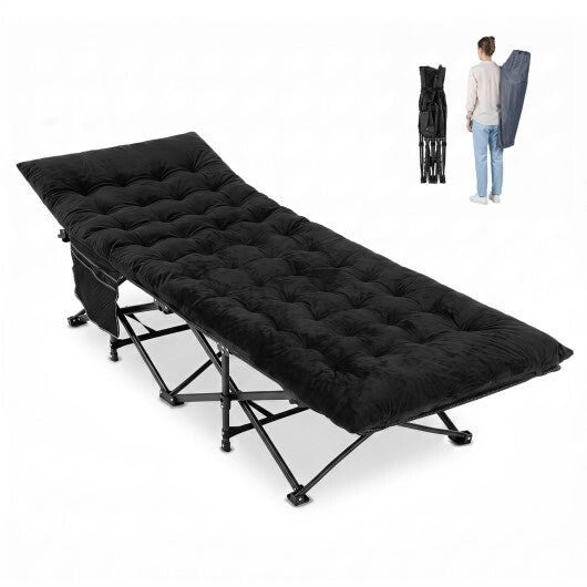 Camping Cot for Adults with Soft Padded Mat and Carrying Bag-Navy W2B